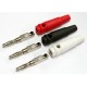 3 Conectores BANANA macho 4 mm. rojo-negro-blanco