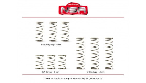Set de muelles de suspension Formula 1 3+3+3