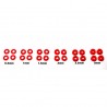 24 x separadores para eje de 0.5 / 1 / 1.5 / 2 / 2.5 y 3mm
