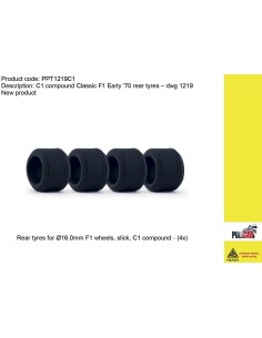 PO-PPT1219C1 - Neumático C1 Traseros F1 Años 70. DWG 1219 Policar