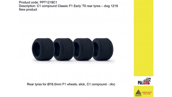 PO-PPT1219C1 - Neumático C1 Traseros F1 Años 70. DWG 1219 Policar