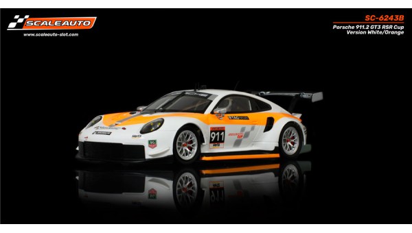 SC-6243B - Porsche 911.2 GT3 RSR Cup Version White/Orange Scaleauto