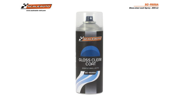 Spray barniz Brillante plástico fibra resina 400ml Scaleauto SC-9505A