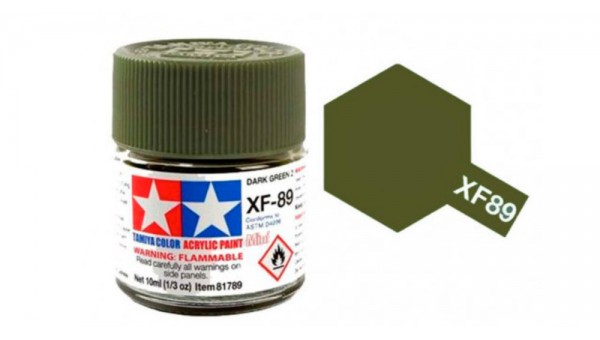 TA81789 - PINTURA ACRILICA XF-89, Verde Oscuro Mate Tamiya