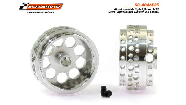 Llanta aluminio 16.5x8.5mm. Ultra-Lightweight V.2 SC-4046K25 de Scaleauto