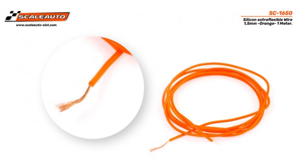 SC-1650 - Cable 1,5mm. Naranja Siliconado. 1 metro. de Scaleauto