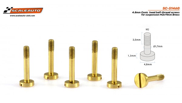 SC-5146G - Tornillería Cabeza Cónica 4,8mm M2x11mm de Scaleauto