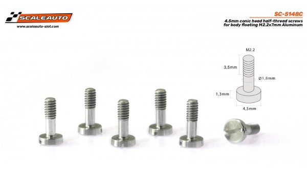 SC-5148C - Tornillería Cónica ø4,5mm M2.2x7mm de Scaleauto