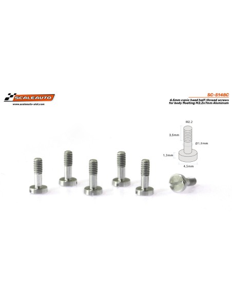 SC-5148C - Tornillería Cónica ø4,5mm M2.2x7mm de Scaleauto