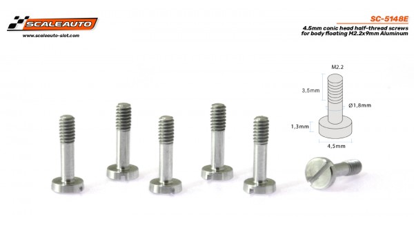 SC-5148E - Tornillería Cónica ø4,5mm M2.2x9mm de Scaleauto