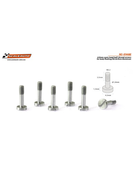 SC-5148E - Tornillería Cónica ø4,5mm M2.2x9mm de Scaleauto