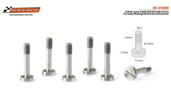 SC-5148G - Tornillería Cónica ø4,5mm M2.2x11mm de Scaleauto