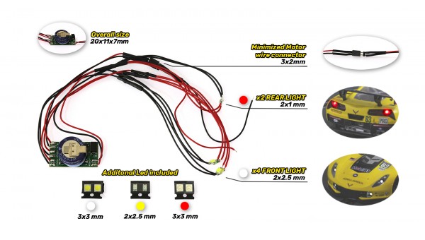 DS-0127 - Kit luces permanentes 4 delanteras + 2 posteriores con efecto freno