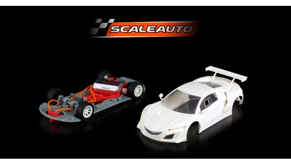 Honda NSX GT3 White Racing Kit Anglewinder In-Flex 2.0 Chasis de Scaleauto - SC-6190