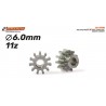 Piñón 11d. Acero para eje 2mm. ø6,0mm x 2.5mm