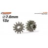 Piñón 13d. Acero para eje 2mm. ø7,0mm x 2.5mm