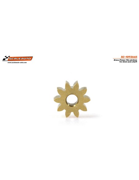 SC-1093A65  Piñón 10d. Laton ø6,5mm para eje de 2mm. equivalente SI-PS10
