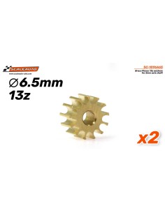 Piñón 13d. Laton ø6,5mm para eje de 2mm.