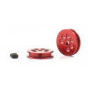 Polea Alumino Mecanizado 10mm Eje 3/32 (2,38mm) Roja
