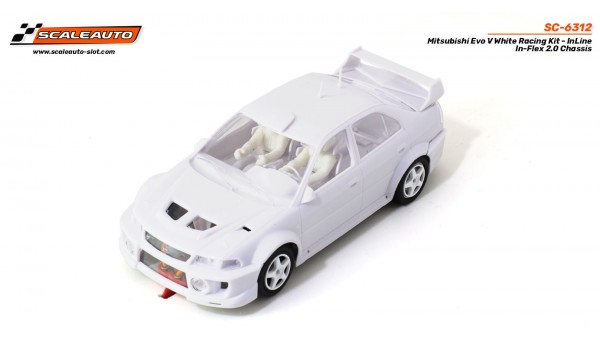 Mitsubishi Evo V White Racing Kit - Anglewinder In-Flex 2.0 Chassis