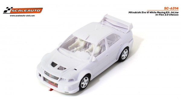Mitsubishi Evo VI White Racing Kit - Anglewinder In-Flex 2.0 Chassis