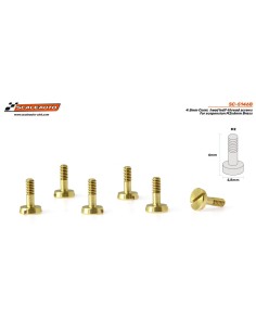 Tornillería Especial Suspensión de Cabeza Cónica 4,8mm M2x6mm en Latón.