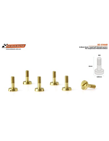 Tornillería Especial Suspensión de Cabeza Cónica 4,8mm M2x6mm en Latón.