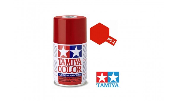 Tamiya TA86002 Pintura Spray Policarbonato 100ml. Rojo Tamiya PS-02