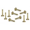 Tornillo métrico M2x9mm, latón, cabeza grande (10x)