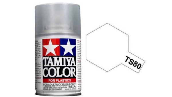 Barniz Transparente Mate Tamiya TS-80. Pintura Spray 100ml.