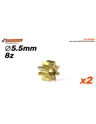 Piñón 8d. laton ø5,5mm para eje 2mm.