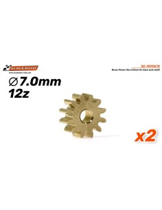 Piñón 12d. Laton ø7,00mm para eje de 2mm