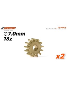 Piñón 13d. Laton ø7,0mm para eje de 2mm.