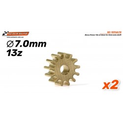 Piñón 13d. Laton ø7,0mm para eje de 2mm.