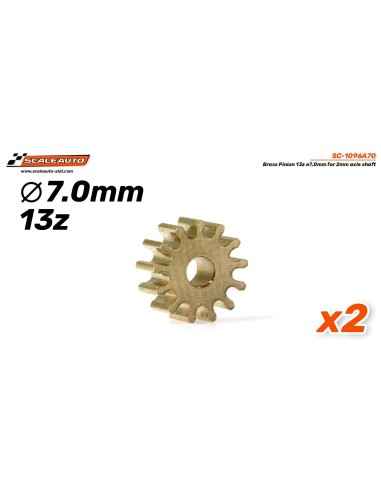 Piñón 13d. Laton ø7,0mm para eje de 2mm.