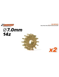 Piñón 14 Laton ø7,0mm para eje de 2mm.