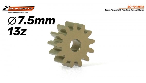 Piñón 13d. Ergal ø7,5mm para eje de 2mm