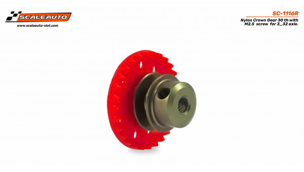 Corona 30d inline nylon roja con tornillo M2.5