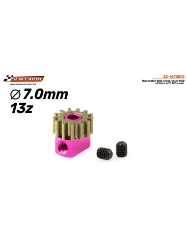 Piñón Extraíble 13d. M50 ø7,0mm en Ergal para eje