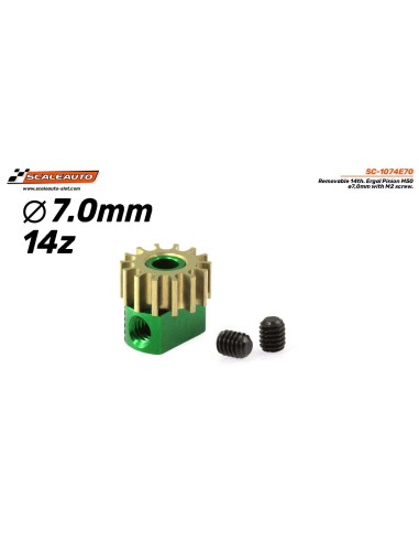 Piñón Extraíble 14d. M50 ø7,0mm en Ergal para eje