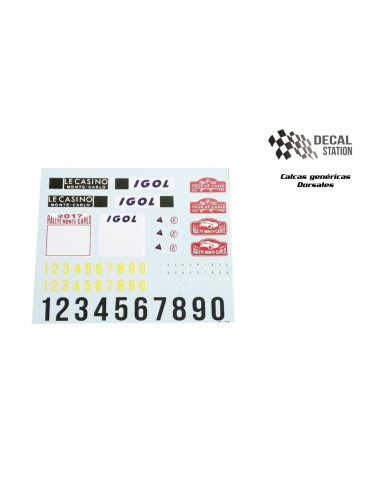 Calcas de slot. Genéricas dorsales rally