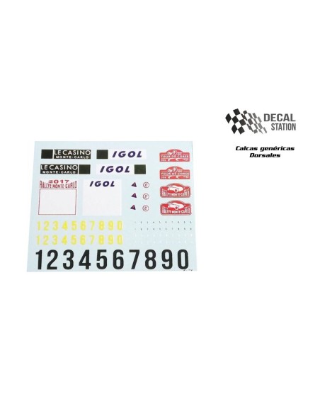 Calcas de slot. Genéricas dorsales rally