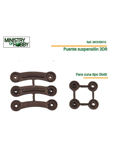 Kit puentes y copelas suspensión 3DR para bancadas tipo Slotit