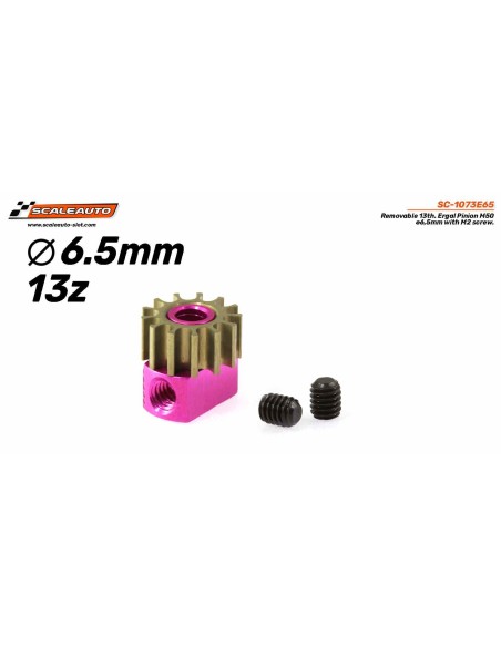 Piñón Extraíble 13d. M50 ø6,5mm en Ergal para eje