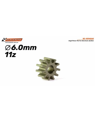 Piñón 11d. Ergal . ø6,0mm para eje de 2mm