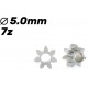 Piñón 7d. M50 acero para eje 2mm ø5,0mm x 2mm