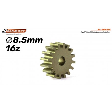 Piñón 16d. Ergal d8,5mm para eje de 2mm