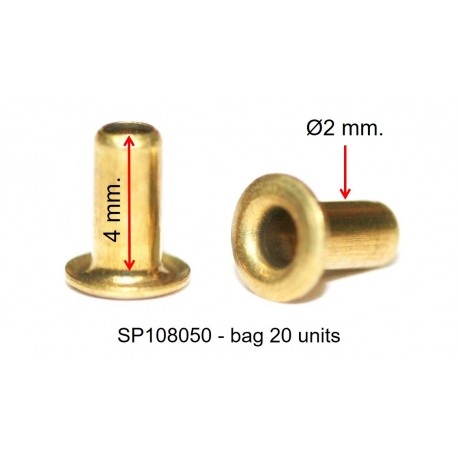 Terminal para cable eléctrico Ø2 x 4 mm.