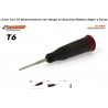 LLave Torx T6 Dinamometrica con Mango en Aluminio/Plástico Negro y Punta Intercambiable.