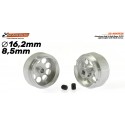 Llanta Aluminio 16.2x8.5mm. Lightweight para Eje 2,38mm con Tornillo M2.5 Peso 1,10 gr.